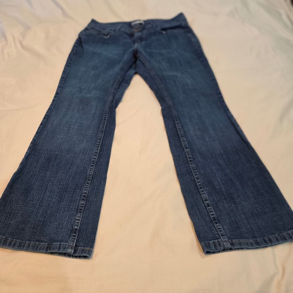 Riders by Lee Bootcut Jeans Womens 14P Blue Excellent Mid Rise Stretch Denim